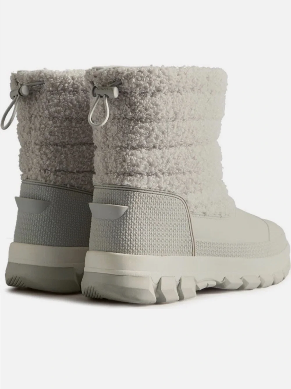 NEW Hunter High Pile Fleece Sherpa Frosted Grey Short Snow Boots